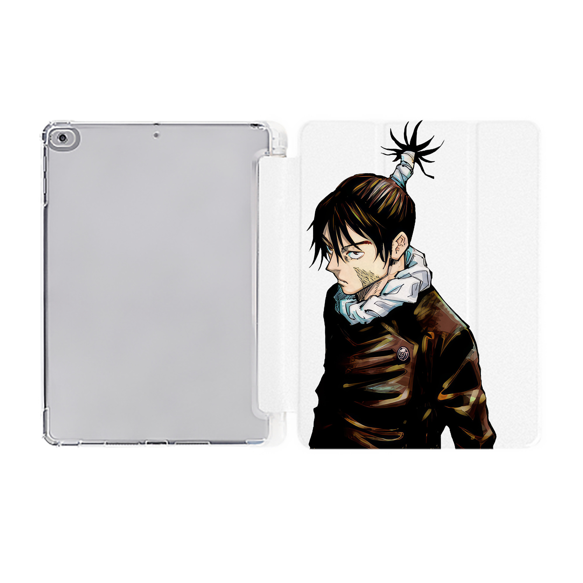 （画像用） 呪術廻戦 Jujutsu Kaisen IPad ケース ペン収納付き 三つ折りスタンド PUレザー×シリコン 対応機種9.5/10.5/10.9インチ